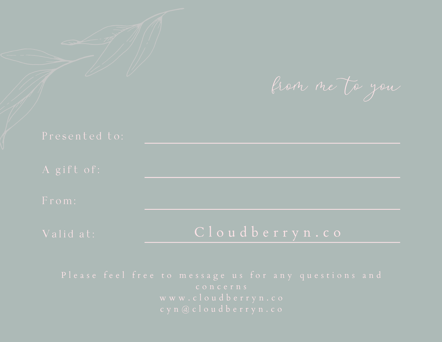 Cloudberry & Co. Gift Card